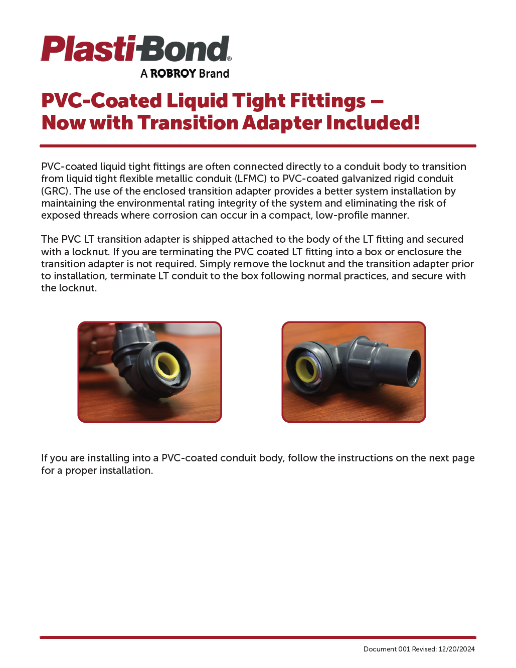 PB LT Transition Adapter Instructions