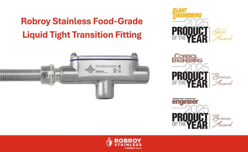 Awards for Robroy Stainless Food-Grade Liquid Tight Transition Fitting